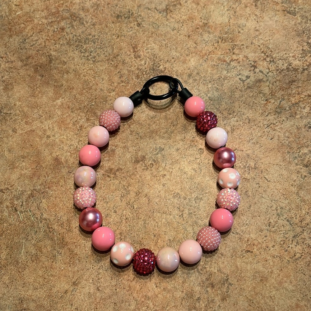 Pink Beaded Pet Collar